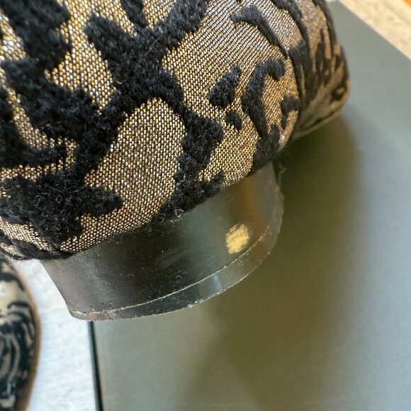 Nanette Lepore Black & Gold Brocade Loafer Pumps – Elegant & Versatile - Picture 8 of 11